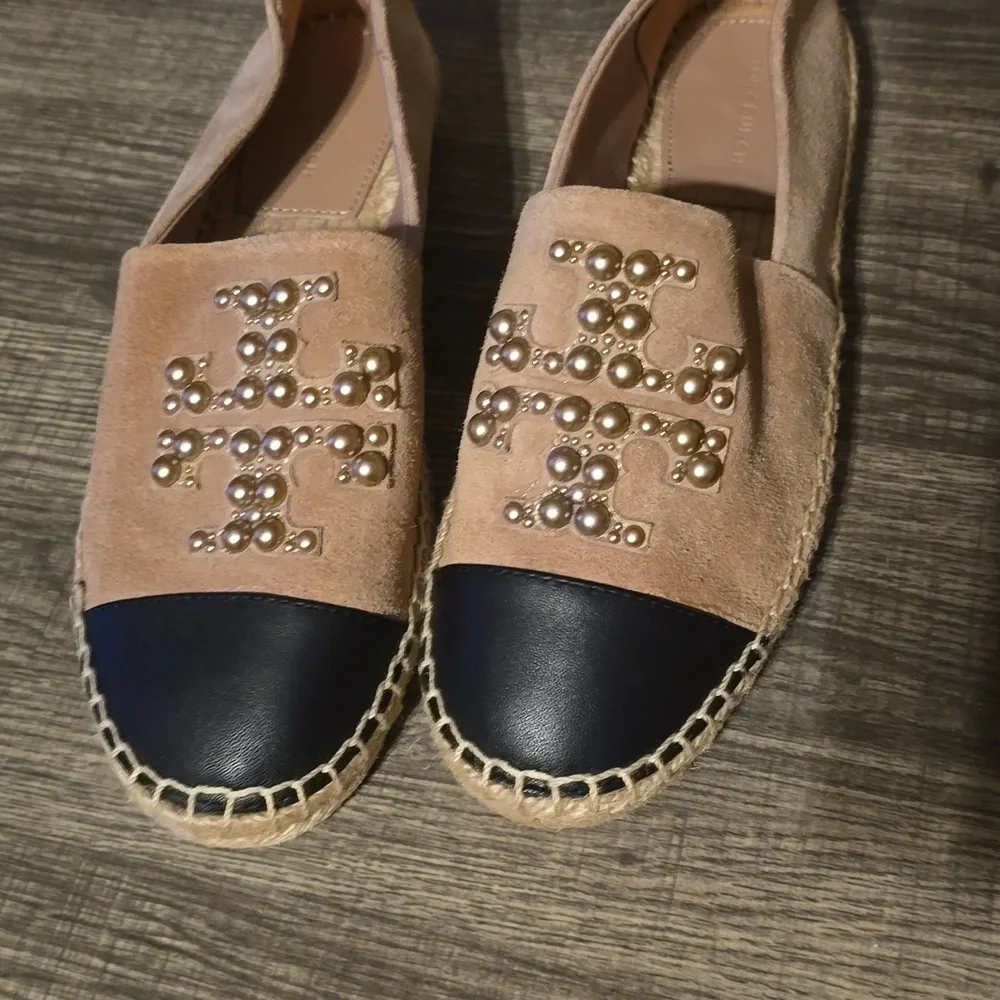 Women's Tory Tan and Black Espadrilles #7